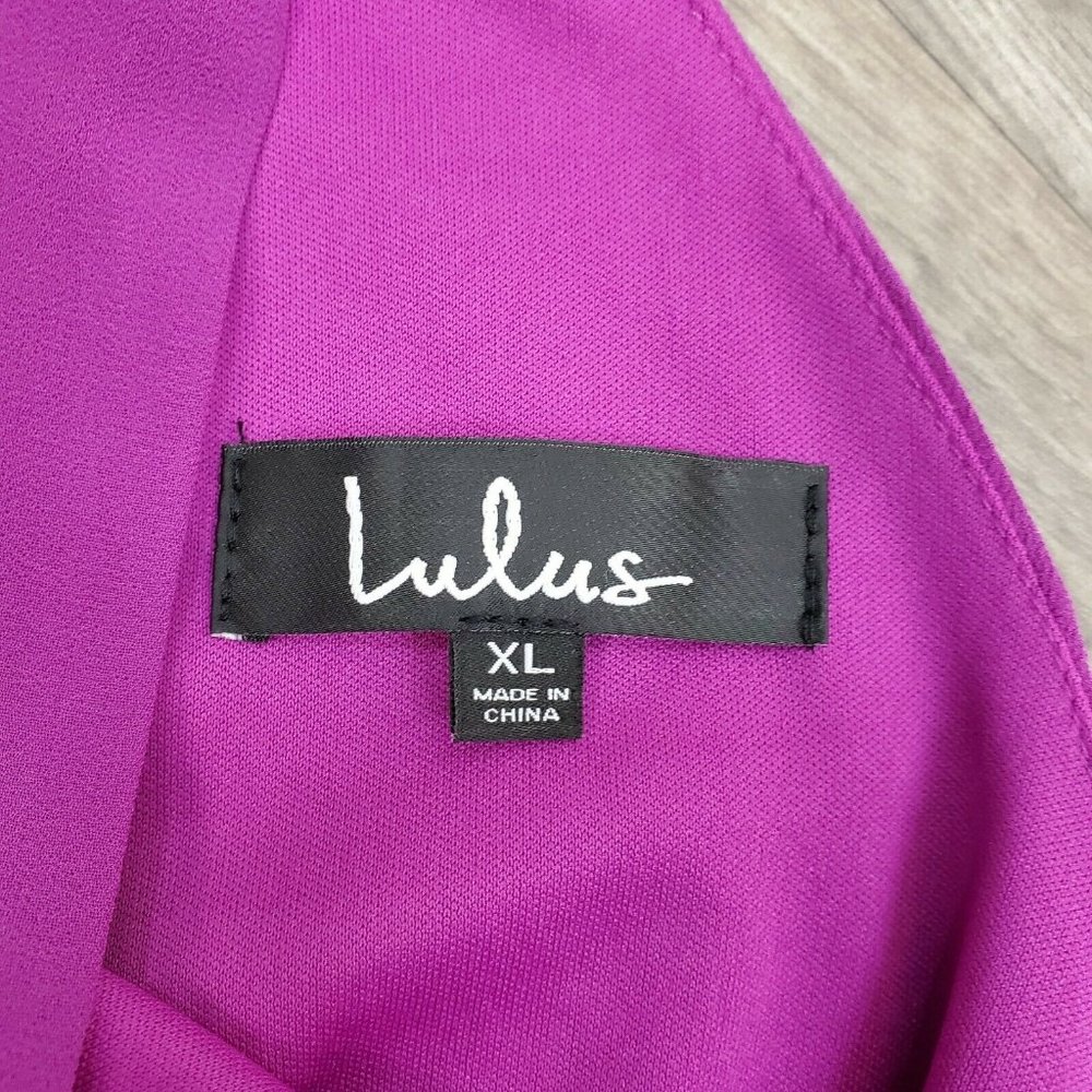 Lulus Dress Womens XL Maxi Super Starlet Magenta Lace Up Sleeveless Purple Pink - Picture 8 of 12